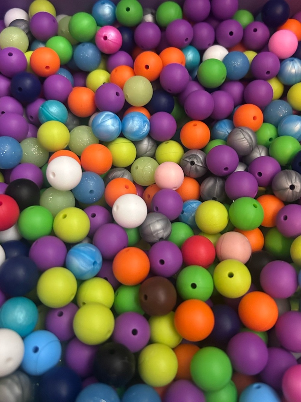Mixed Color Lot of 500 Solid Color 15mm Silicone Beads